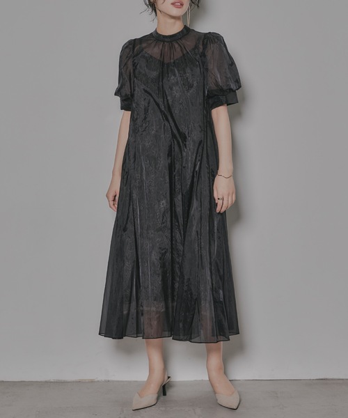 「niana」 7分袖ワンピース M ブラック レディース_画像2