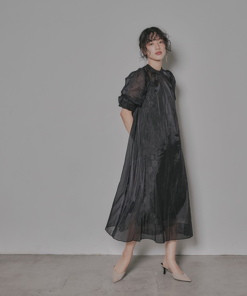 「niana」 7分袖ワンピース M ブラック レディース_画像3