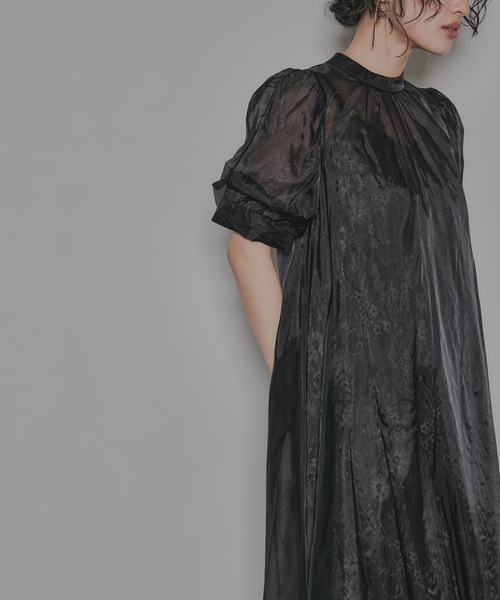 「niana」 7分袖ワンピース M ブラック レディース_画像5