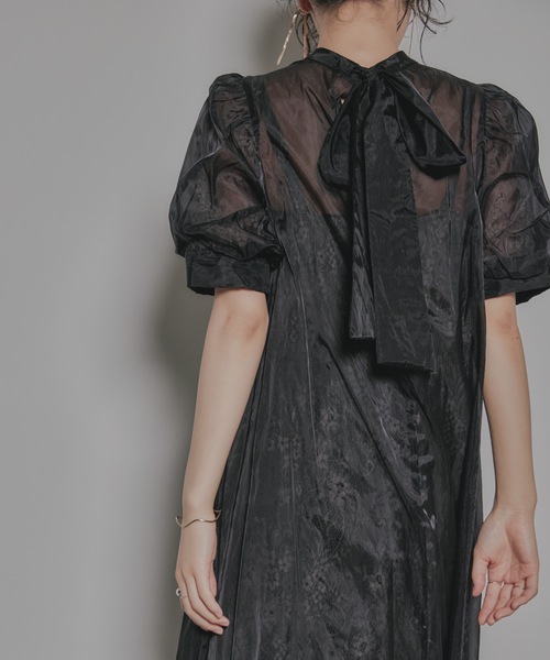 「niana」 7分袖ワンピース M ブラック レディース_画像7