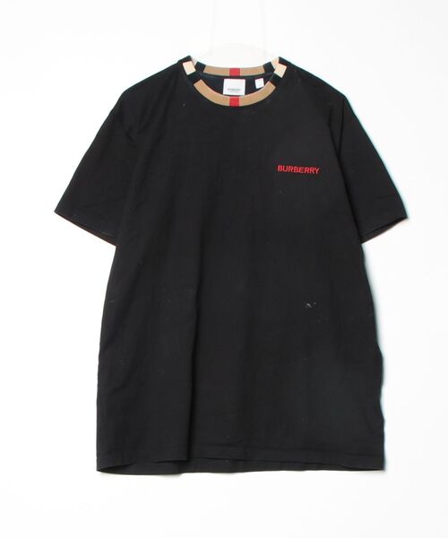 BURBERRY（バーバリー） 刺繍半袖Tシャツ M ブラック メンズ 