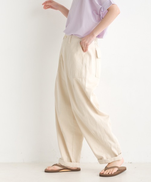 「OMNES」 カーゴパンツ LARGE インディゴブルー レディース_画像9