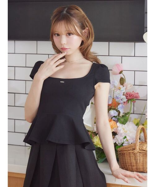 EATME（イートミー） tシャツ 半袖 BACKリボンペプラムTOP レディース 