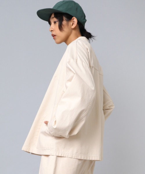 「URCH RNA」 ノーカラージャケット MEDIUM グレー レディース_画像9