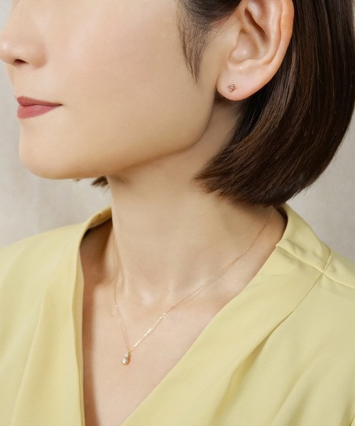 ピアス 「 Solo Pierce」「 セカンドピアス」 K18ピンクトルマリン ハーフピアス レディースの画像