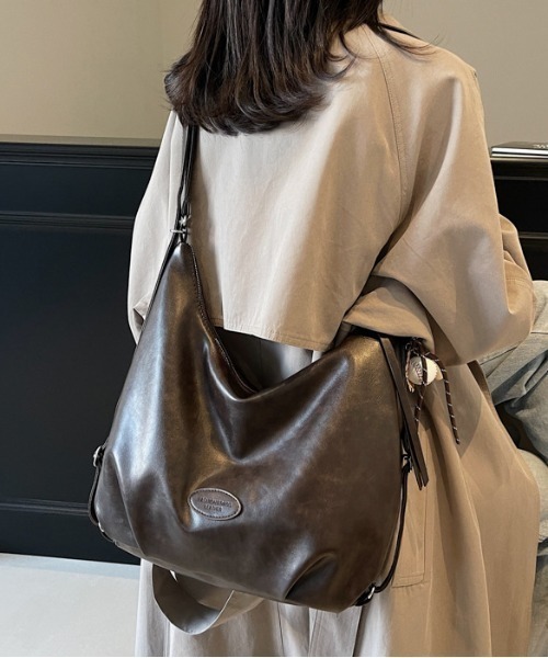 バッグ Vintage leather bag sullen ours y2k tech center i ショルダーバッグ バッグ Y2Kチャーム付き大容量エコ レザー