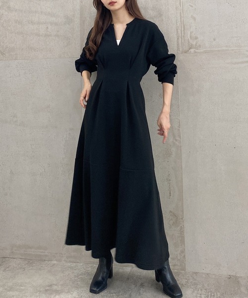 「junoah」 長袖ワンピース X-LARGE ベージュ レディース_画像4