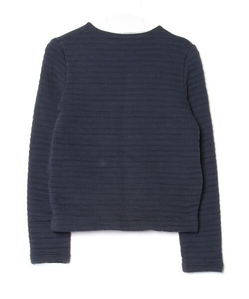 「PETIT BATEAU」 ノーカラージャケット XX-SMALL ネイビー レディース_画像2
