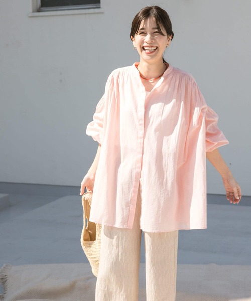 「URBAN RESEARCH DOORS」 長袖シャツ MEDIUM ネイビー レディース_画像2