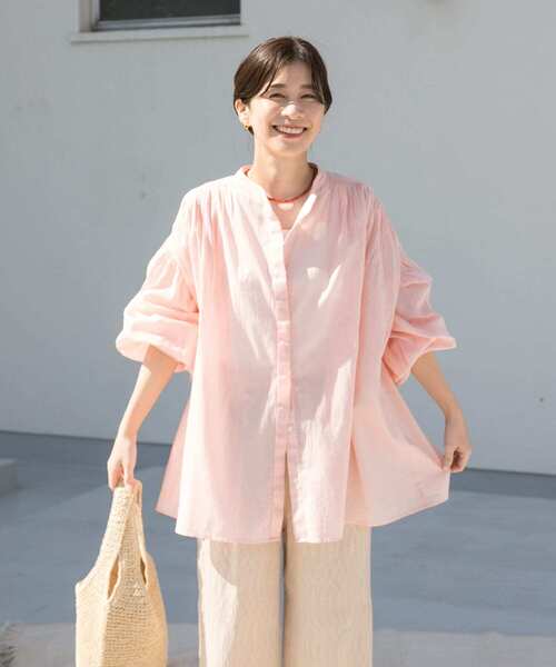 「URBAN RESEARCH DOORS」 長袖シャツ MEDIUM ネイビー レディース_画像3