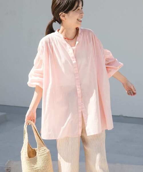 「URBAN RESEARCH DOORS」 長袖シャツ MEDIUM ネイビー レディース_画像4