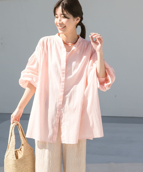 「URBAN RESEARCH DOORS」 長袖シャツ MEDIUM ネイビー レディース_画像5