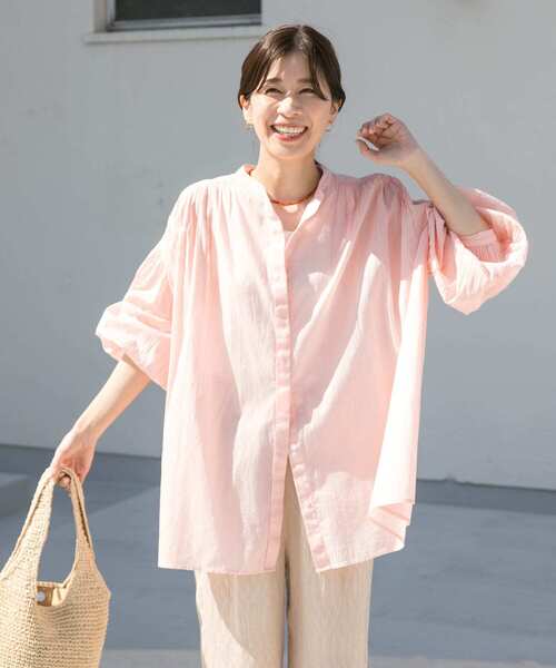 「URBAN RESEARCH DOORS」 長袖シャツ MEDIUM ネイビー レディース_画像6