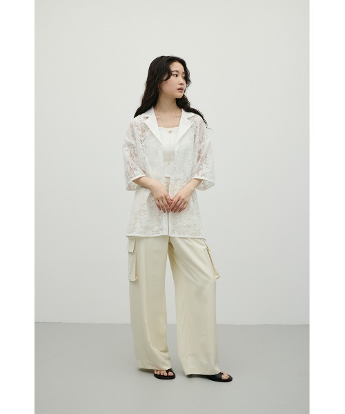 カーゴパンツ サテンカーゴパンツ レディースの画像