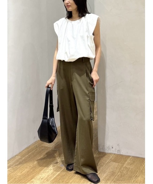 カーゴパンツ サテンカーゴパンツ レディースの画像