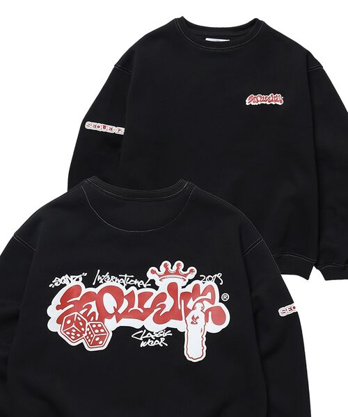 「SEQUENZ」 スウェットカットソー MEDIUM アッシュグレー メンズ_画像9