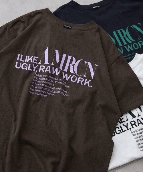 AMERICANA（アメリカーナ） 半袖Tシャツ FREE ブラウン レディース