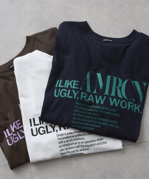 AMERICANA（アメリカーナ） 半袖Tシャツ FREE ブラウン レディース