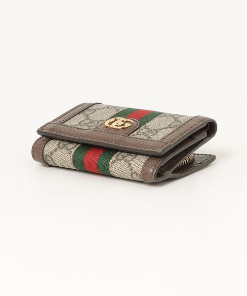「GUCCI」 オフィディア GGスプリーム シェリーライン 三つ折り 財布 - ブラウン レディース_画像3
