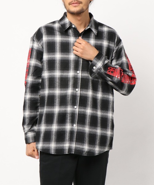 STYLEBLOCK（スタイルブロック） シャツ オンブレチェック転写フォト