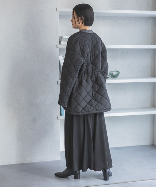 A part by ダウン ダウンジャケット キルティングノーカラージャケット