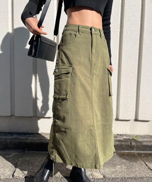 EIKO KONDO 新品値札付き❗️　ストレッチロングスカート　¥30450 Jewelobe スカート ストレッチツイルカーゴロングスカート