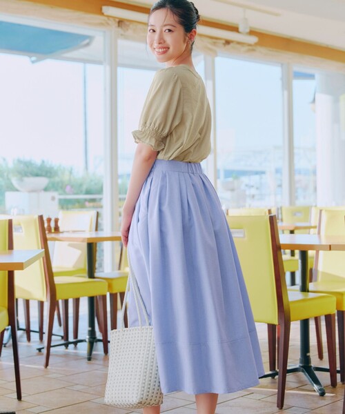 Tiaclasse スカート 「選べる丈」麻調タックフレアスカート : ZOZOTOWN