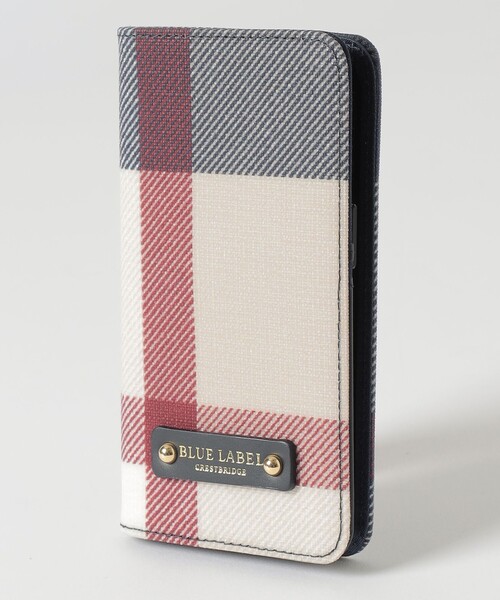 モバイルケース ≪iPhone14対応≫クレストブリッジチェックPVCケース LABEL BLUE