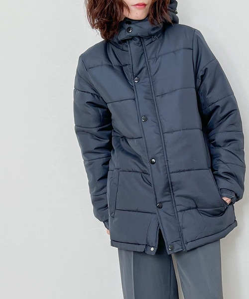 ダウンジャケット ダウン マイクロ中綿フードジャケット レディース