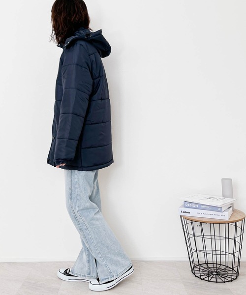 ダウンジャケット ダウン マイクロ中綿フードジャケット レディース