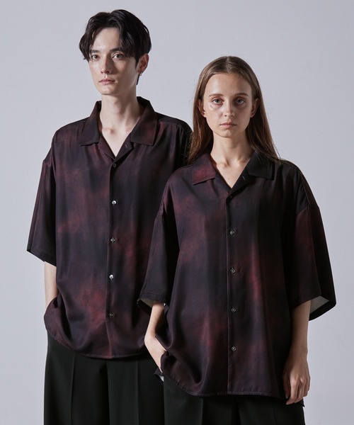 ANASOLULE ストライプノーカラーシャツ！ ミリタリー！日本製！L〜XL ANASOLULE ストライプノーカラーシャツ！ ミリタリー！日本製！L