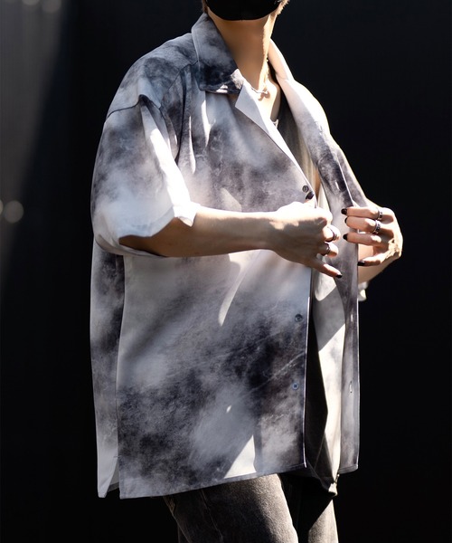 CLEL シャツ 「CLEL」2Way Multi Pattern Drape Short Sleeve