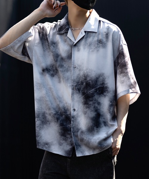 CLEL 大人気長袖シャツ3点セット CLEL シャツ 「CLEL」2Way Multi Pattern Drape Short Sleeve