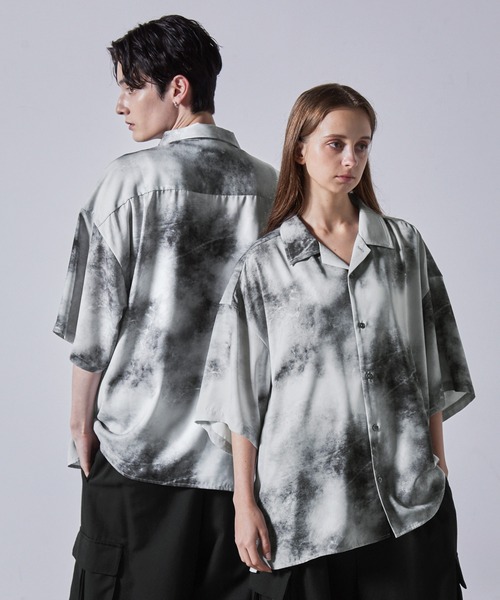 CLEL シャツ 「CLEL」2Way Multi Pattern Drape Short Sleeve