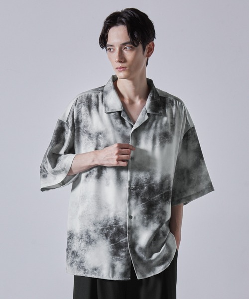 45rpm◆半袖シャツ/2/コットン/CRM/花柄// CLEL】2Way Multi Pattern Drape Short Sleeve Shirt/2way 花柄