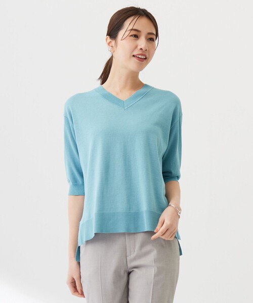 ニット セーター 「洗える」COTTON LINEN Vネック ニット レディース ニット セーター 「洗える」COTTON LINEN Vネック レディース