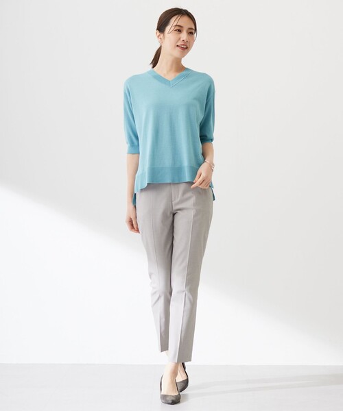 ニット セーター 「洗える」COTTON LINEN Vネック ニット レディース ニット セーター 「洗える」COTTON LINEN Vネック レディース