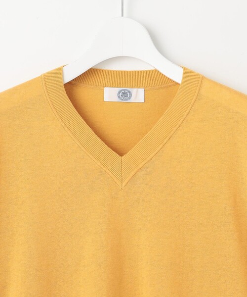 ニット セーター 「洗える」COTTON LINEN Vネック レディース