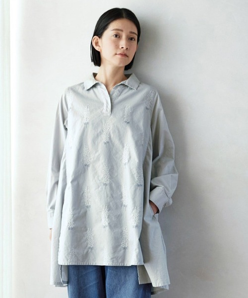 ブラウス シャツ サニークラウズ　デルフィニウムのロングシャツ「レディース」 レディース