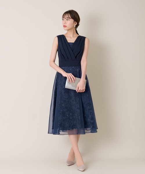 AIMER」 ノースリーブワンピース MEDIUM ネイビー レディース 