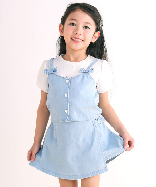 女の子sr4枚セット SLAP SLIP（スラップスリップ） セットアップ デニムビスチェハート