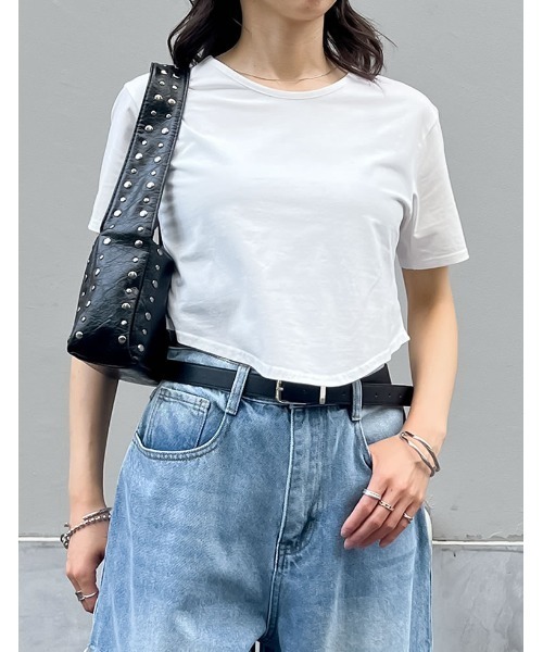 Re:EDIT tシャツ ハイレグデザインコンパクトTシャツ レディース