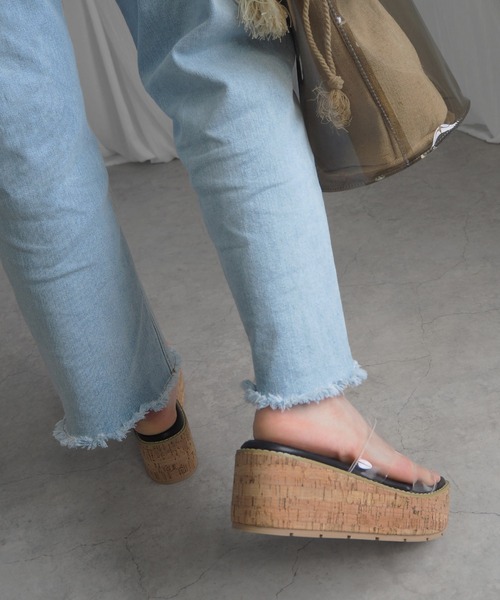 minia（ミニア） サンダル 厚底コルクミュール レディース : ZOZOTOWN