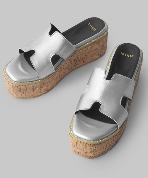 minia（ミニア） サンダル 厚底コルクミュール レディース : ZOZOTOWN
