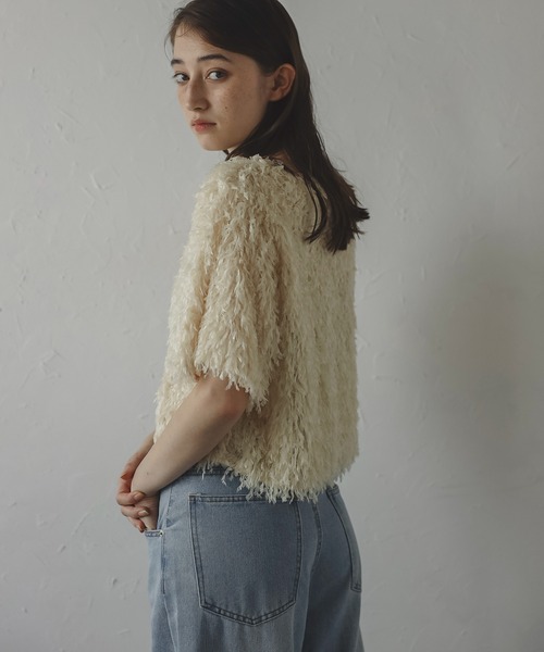 フリンジTシャツ Fringe Embroidery Big Ringer T-shirt/フリンジエンブロイ