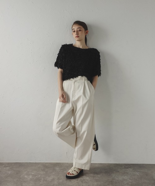 フリンジTシャツ Fringe Embroidery Big Ringer T-shirt/フリンジエンブロイ