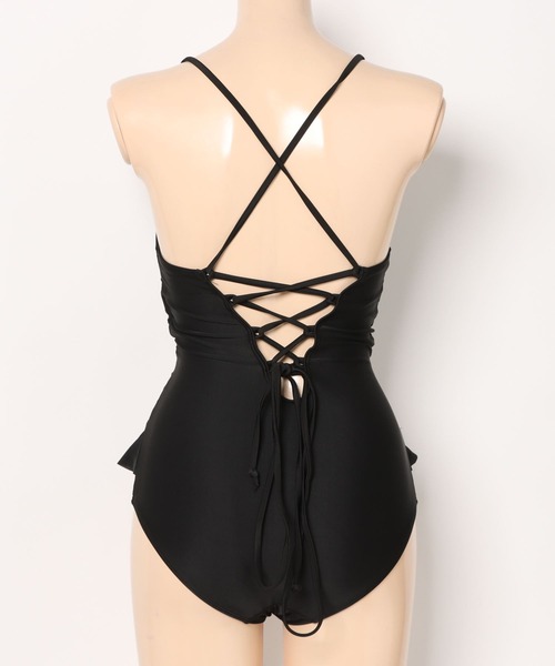RAVIJOUR ブラック フリルワンピース水着 Ravijour（ラヴィジュール）の「フリル ワンピース（水着）」 - WEAR