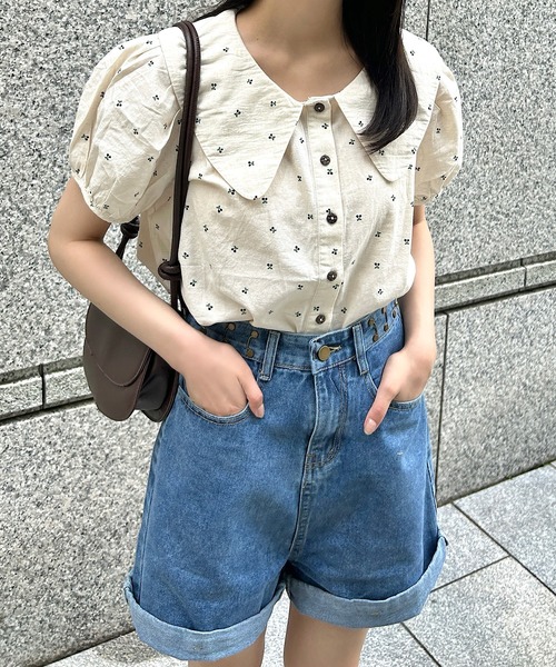 LL.AM ラメ加工ダメージショートパンツ　25インチ　5点セット 2025SS新作】ラメツイードショートパンツ[品番：ADEW0004714