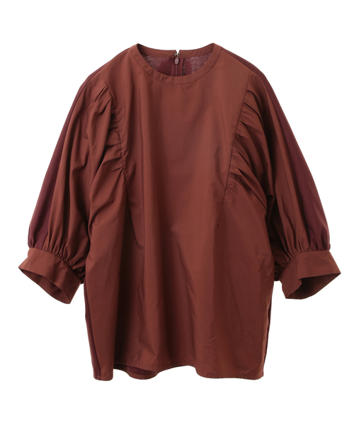 tシャツ コンビパフスリーブプルオーバー レディース