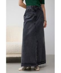 【Levi's】ブルー コラム ラップ デニム マキシスカート AZUL BY MOUSSY デニムスカート DENIM オーバーラップロング